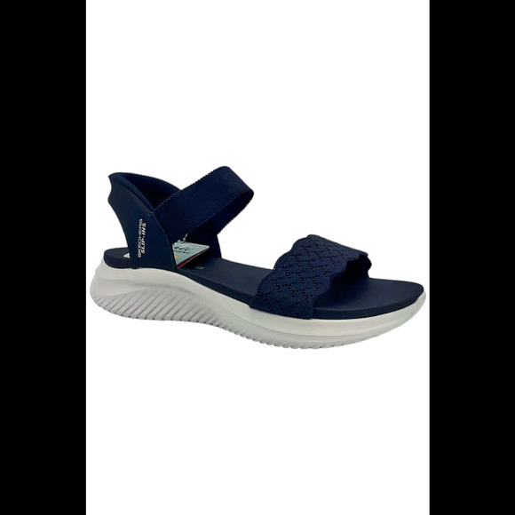 Skechers Shoes - Skechers Slip Ins Ultra-Flex Knit Sandals Feelin' Pretty Navy - Wide